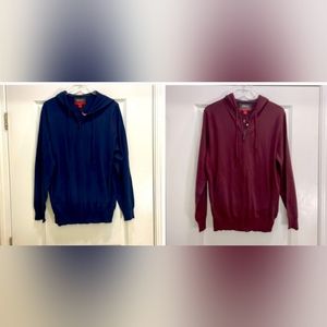 Kenneth Cole Awear-Tech Navy Zip Front Cardigan with Hoodie